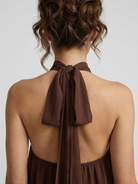 Damen Minikleid Neckholder Rückenfrei Stufenrüschen - Image 16