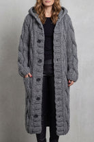 Damen Strick Oversized Kapuzencardigan Mantel - Image 8