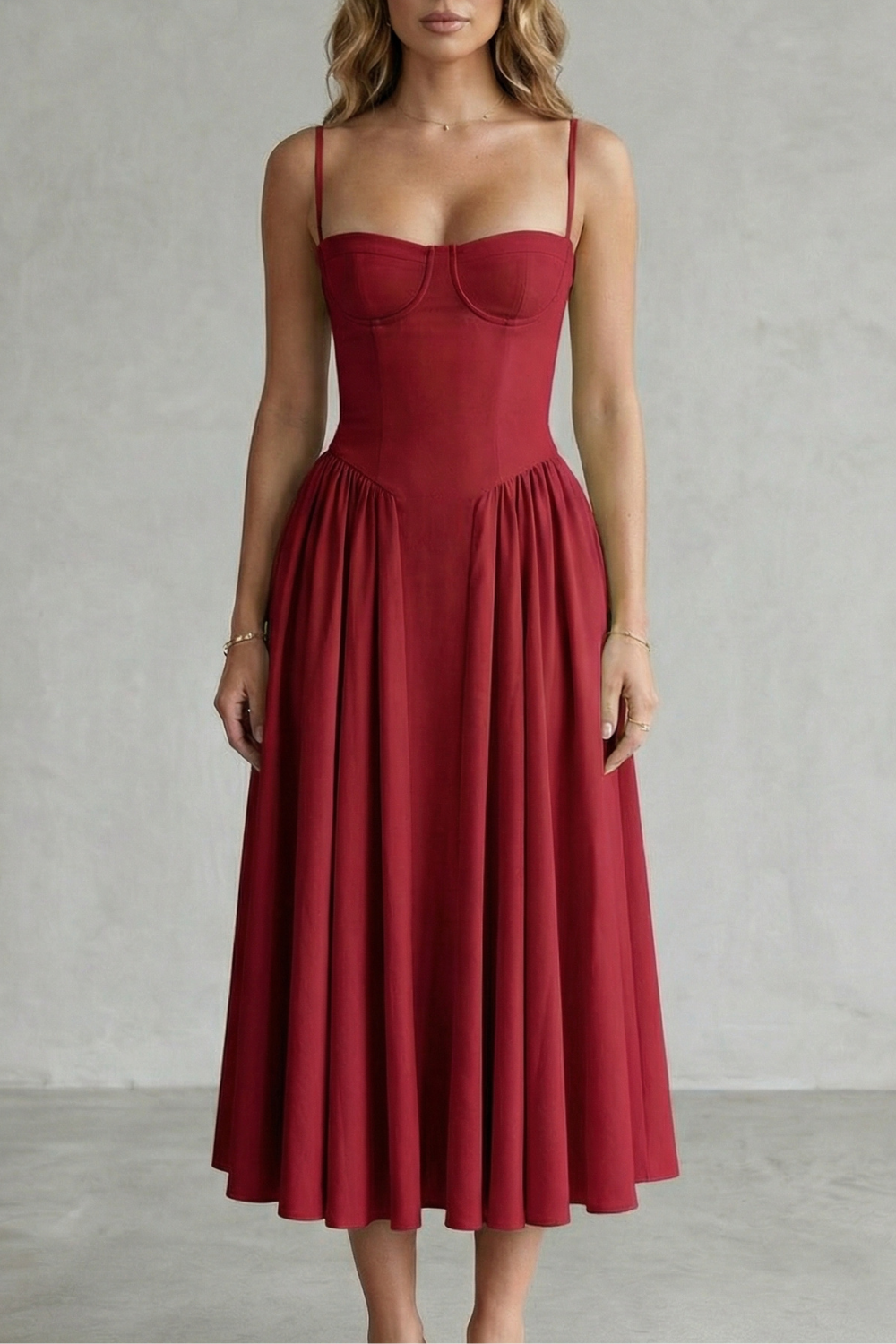 Damen ärmelloses Corsagenkleid Midi festlich - Image 11