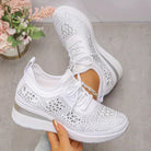 Damen Orthopädische Sneaker Strasssteinen Glitzer - Image 9
