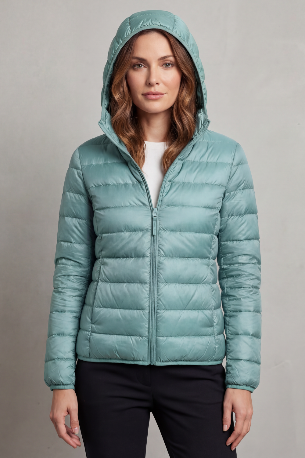 Damen Leichte Packbare Kapuzen Steppjacke - Image 22