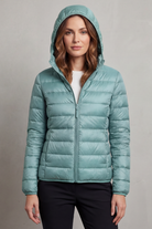 Damen Leichte Packbare Kapuzen Steppjacke - Image 22