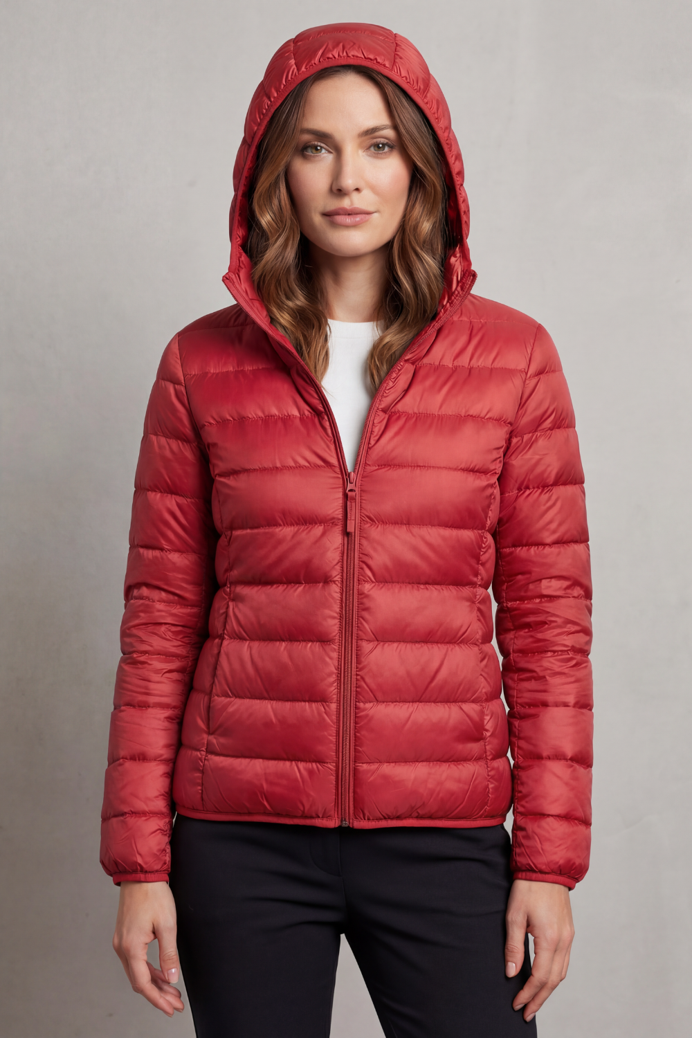 Damen Leichte Packbare Kapuzen Steppjacke - Image 26