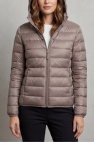 Damen Leichte Packbare Kapuzen Steppjacke