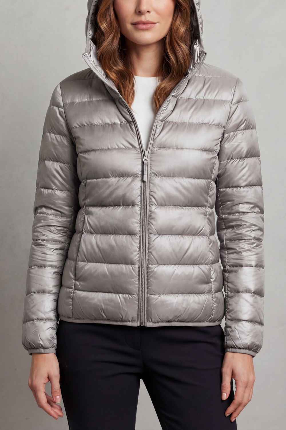 Damen Leichte Packbare Kapuzen Steppjacke - Image 5