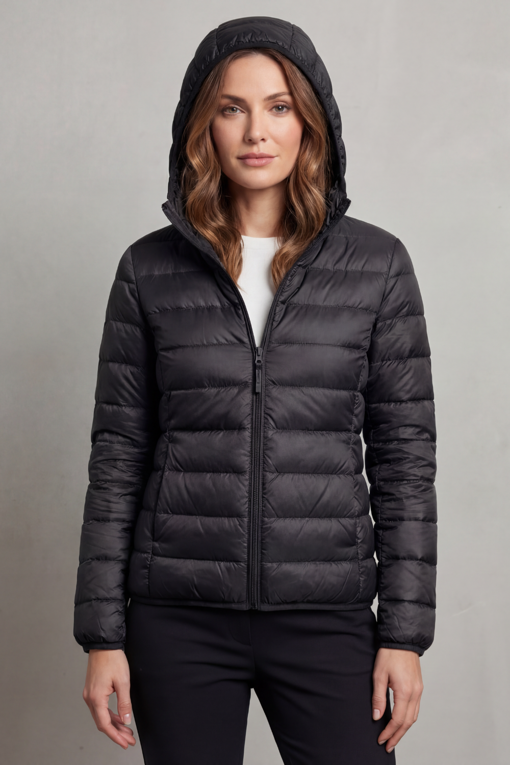 Damen Leichte Packbare Kapuzen Steppjacke - Image 8