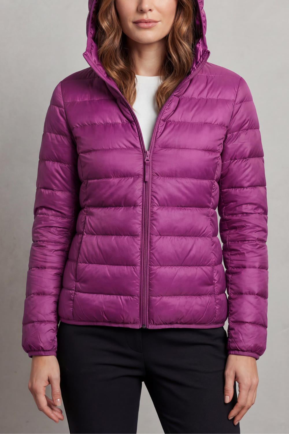 Damen Leichte Packbare Kapuzen Steppjacke - Image 15