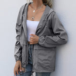 Women's raincoat with hood and zipper