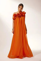 Damen Maxikleid One Shoulder 3D Blumen Abendkleid - Image 5