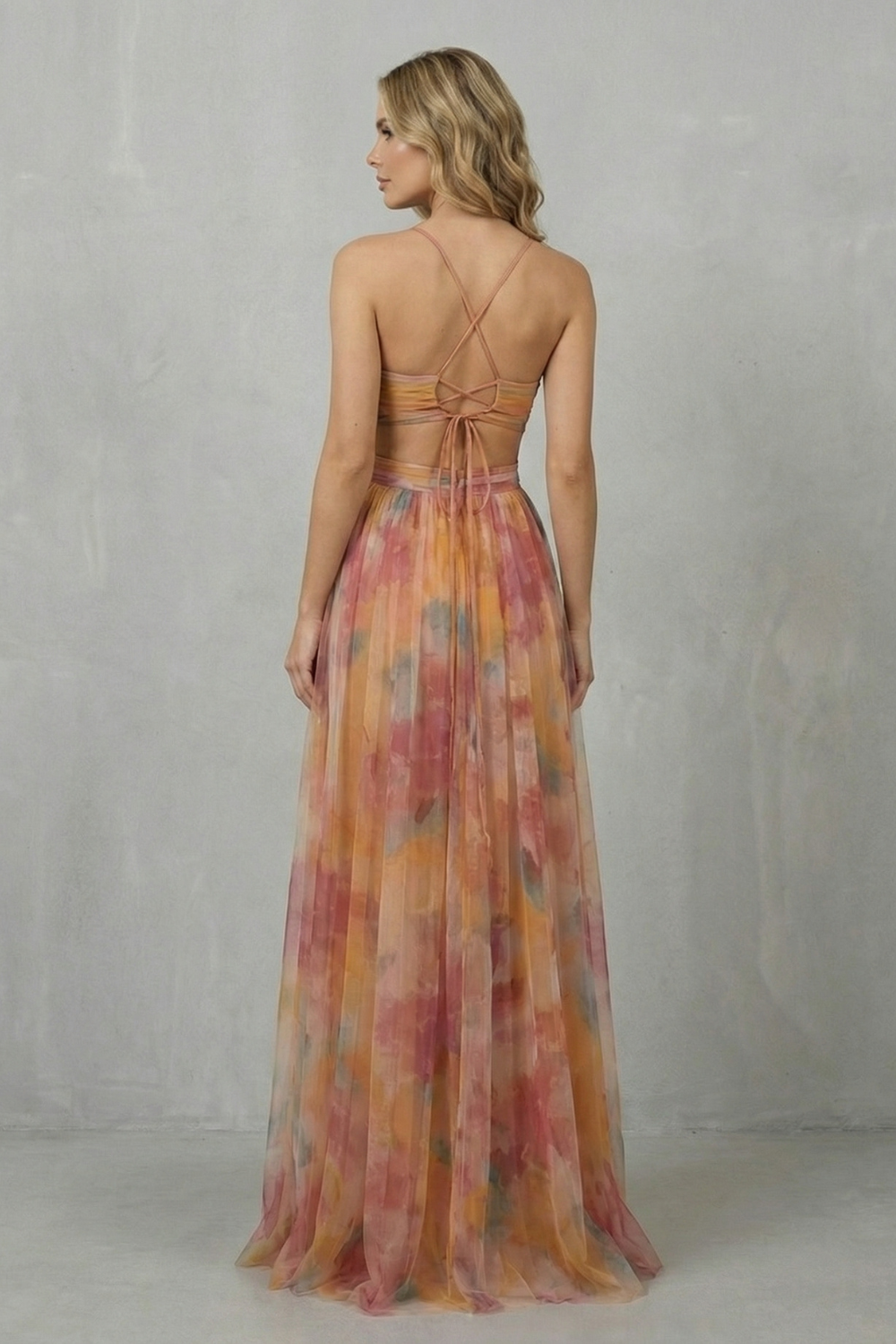 Damen Wasserfarben Maxikleid ärmellos Hochzeitsgast - Image 4