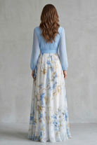 Damen Chiffon Maxikleid Blumenmuster elegant - Image 4