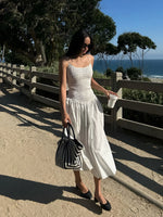 Khyla – Shirred Baumwolle Midi Kleid
