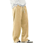 Pantaloni di velluto a coste da uomo dalla vestibilità jogger ampia e vita con coulisse