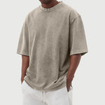T-shirt da uomo in cotone dall'aspetto délavé