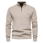 Pull-over homme à demi-fermeture éclair et col montant