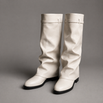 Bottes hautes pour femmes jusqu'aux genoux avec bout pointu et petit talon bloc