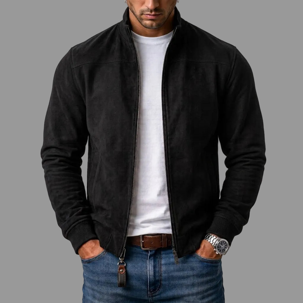 Herren Bomberjacke Wildlederoptik