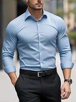 Camicia da uomo traspirante e antipiega con abbottonatura