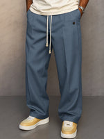 Pantalon pour homme à jambe droite et taille à cordon de serrage