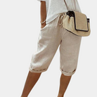 Damen Leinen Baumwoll Shorts Gummibund - Image 5