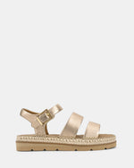 Cadira – Goldene Keilsandalen Damen