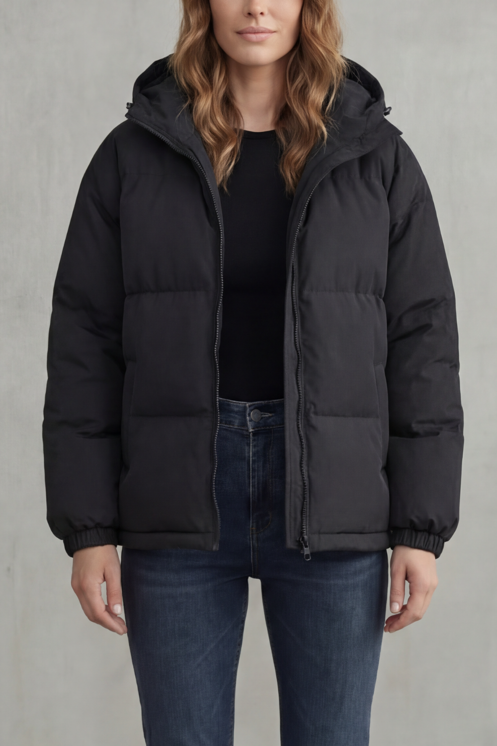 Damen Steppjacke mit Kapuze Pufferjacke Gesteppt - Image 6