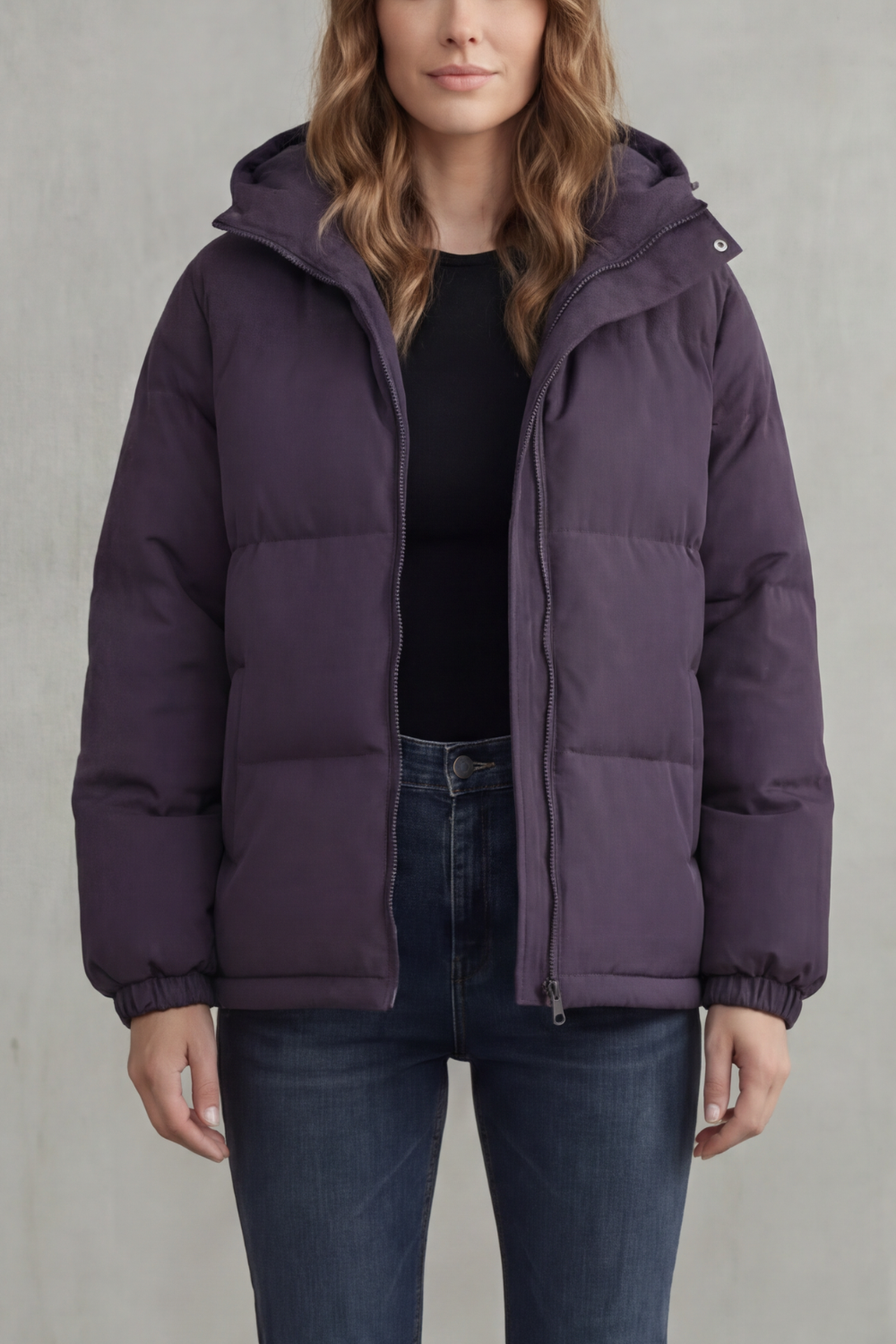 Damen Steppjacke mit Kapuze Pufferjacke Gesteppt - Image 7