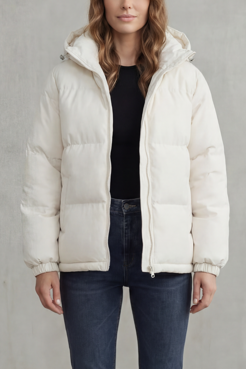 Damen Steppjacke mit Kapuze Pufferjacke Gesteppt - Image 8