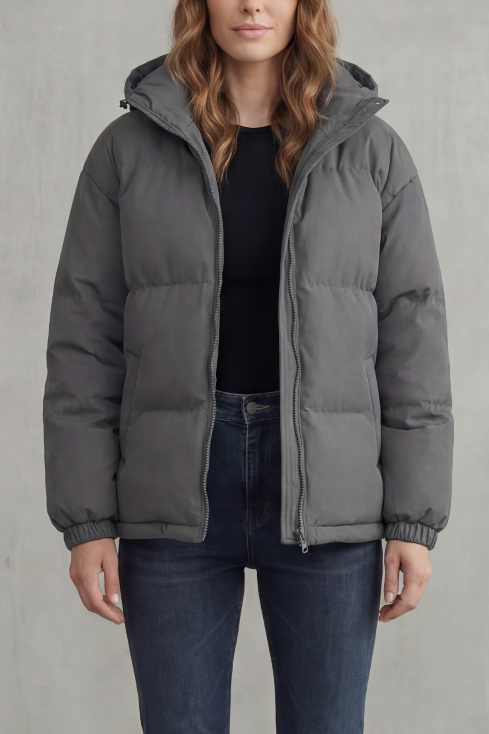 Damen Steppjacke mit Kapuze Pufferjacke Gesteppt - Image 11