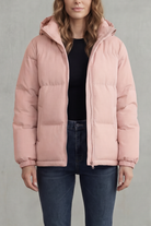 Damen Steppjacke mit Kapuze Pufferjacke Gesteppt - Image 5