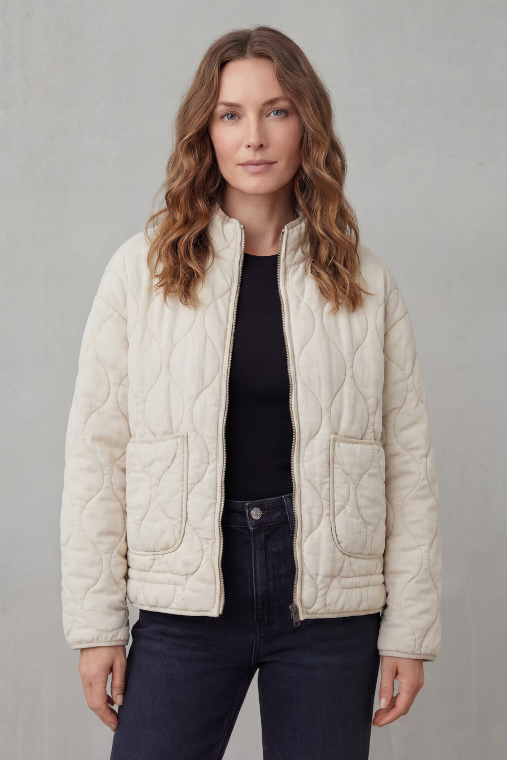 Damen Steppjacke Pufferjacke Gesteppt Hoher Kragen - Image 5