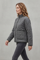 Damen Steppjacke Pufferjacke Gesteppt Hoher Kragen - Image 3