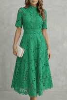 Damen Spitzen Midikleid Hochgeschlossen - Image 10