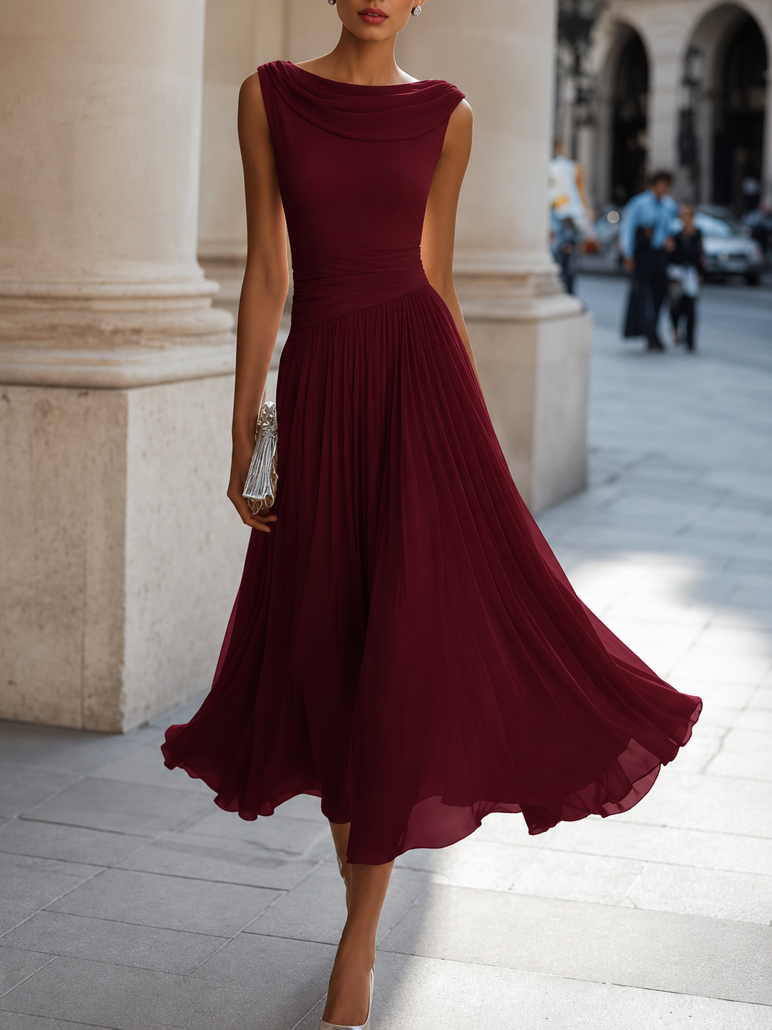 Damen Elegantes Midikleid Festlich - Image 4