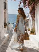 Women Chiffon Printed Maxi Shirtdress Summer - Image 4