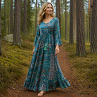 Damen Viskose Boho Maxikleid Lang - Image 2