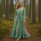 Damen Viskose Boho Maxikleid Lang - Image 4
