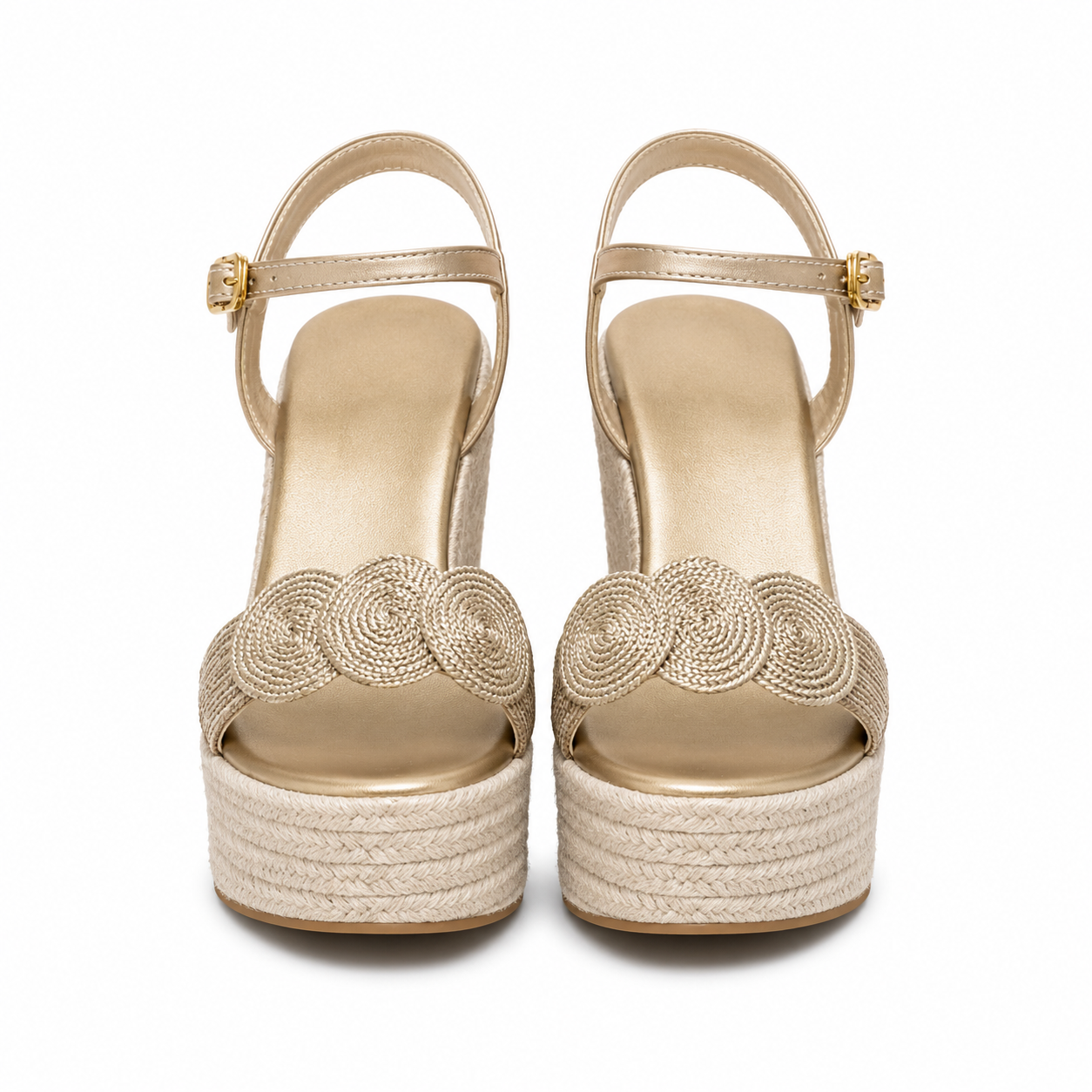 Damen Espadrille Keilsandalen Plateau Knöchelriemen - Image 6