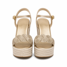 Damen Espadrille Keilsandalen Plateau Knöchelriemen - Image 6