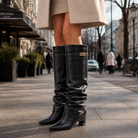 Damen Kniehohe Stiefel Blockabsatz Wildleder - Image 4