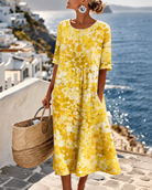 Damen Florales Midikleid Fließend Blumen - Image 6