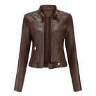 Damen Lederjacke Klassisch Figurbetont - Image 4