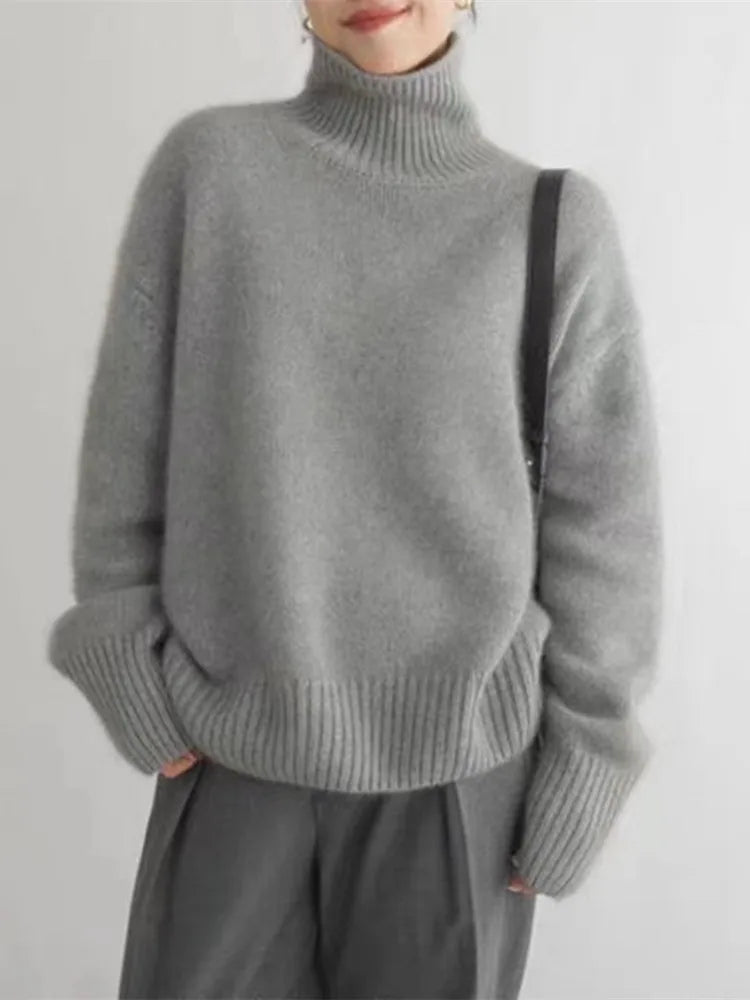 Damen Eleganter Strickpullover Rollkragen - Image 4
