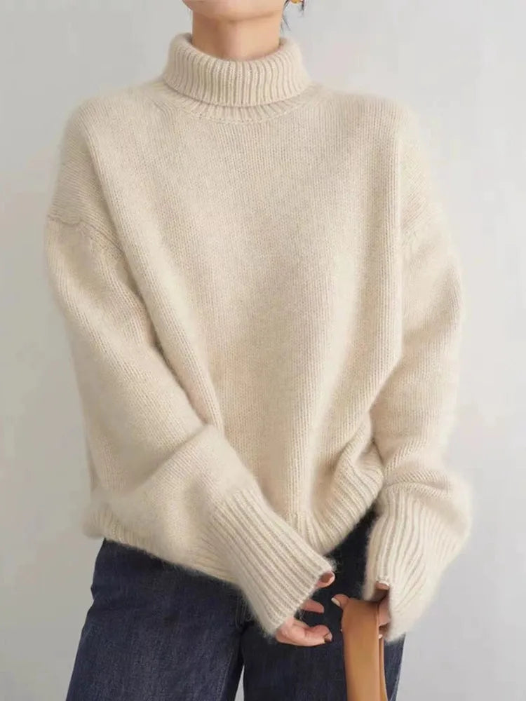 Damen Eleganter Strickpullover Rollkragen - Image 2