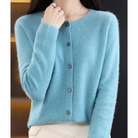 Damen Kaschmir Cardigan V-Ausschnitt mit Knöpfen Langarm - Image 11