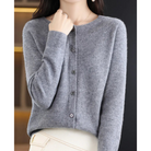Damen Kaschmir Cardigan V-Ausschnitt mit Knöpfen Langarm - Image 12