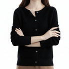 Damen Kaschmir Cardigan V-Ausschnitt mit Knöpfen Langarm - Image 6