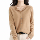 Damen Kaschmir Cardigan V-Ausschnitt mit Knöpfen Langarm - Image 7