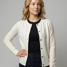 Damen Kaschmir Cardigan V-Ausschnitt mit Knöpfen Langarm - Image 2