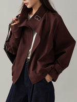 Gabardine de senhora, casual, em tecido tearn.